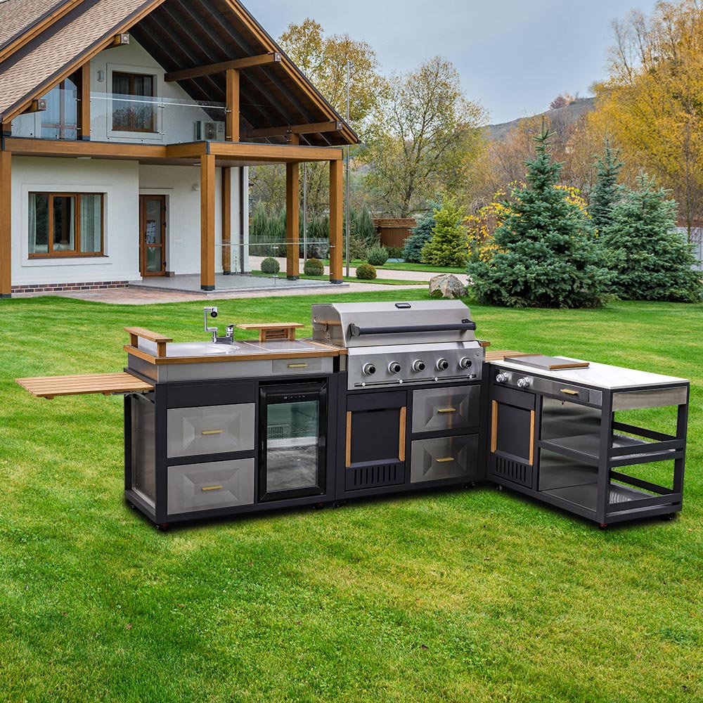 Stainless Steel Outdoor Kitchen Grill Island